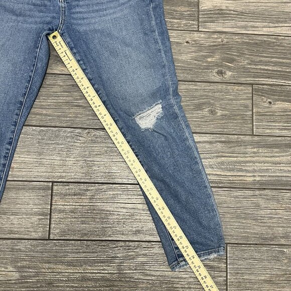 Loft Blue Jeans Women's 8 / 29 Petite Destructed High Rise Skinny Stretch Ankle - Picture 11 of 16